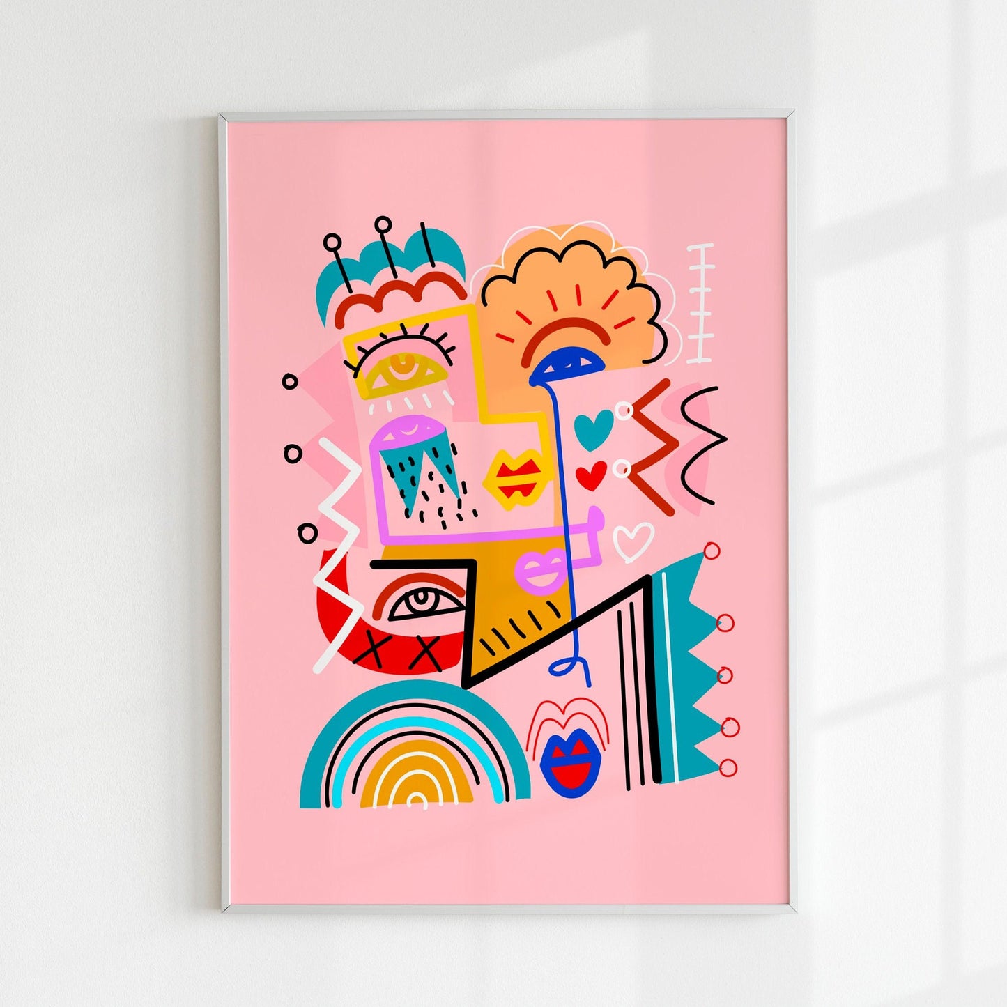 Colourful Abstract Face 1 - Pathos Studio - Art Prints