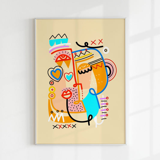 Colourful Abstract Face 3 - Pathos Studio - Art Prints