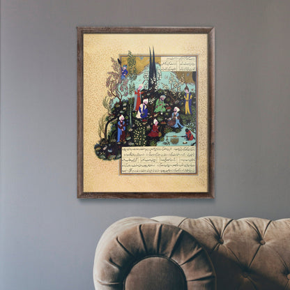 Ferdowsi und die Dichter von Ghazna (Persische Miniaturkunst für den Shahnameh)