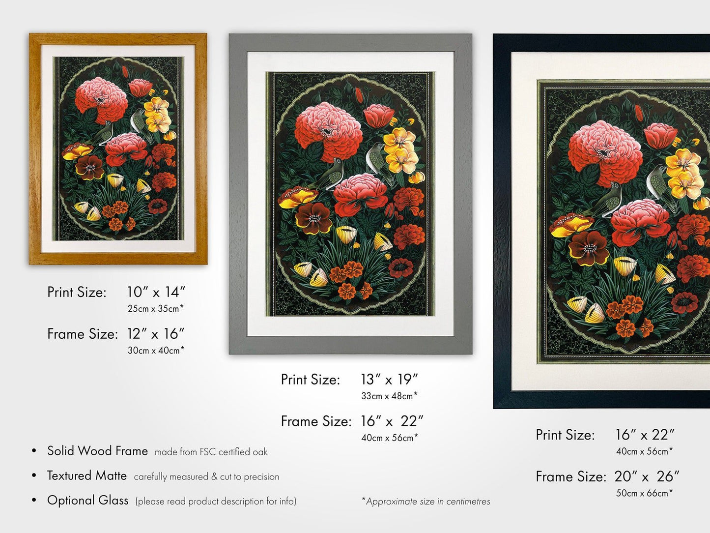 Gol-o-Morgh (Blume und Vogel) Traditionelle persische/islamische Tazhib-Kunst