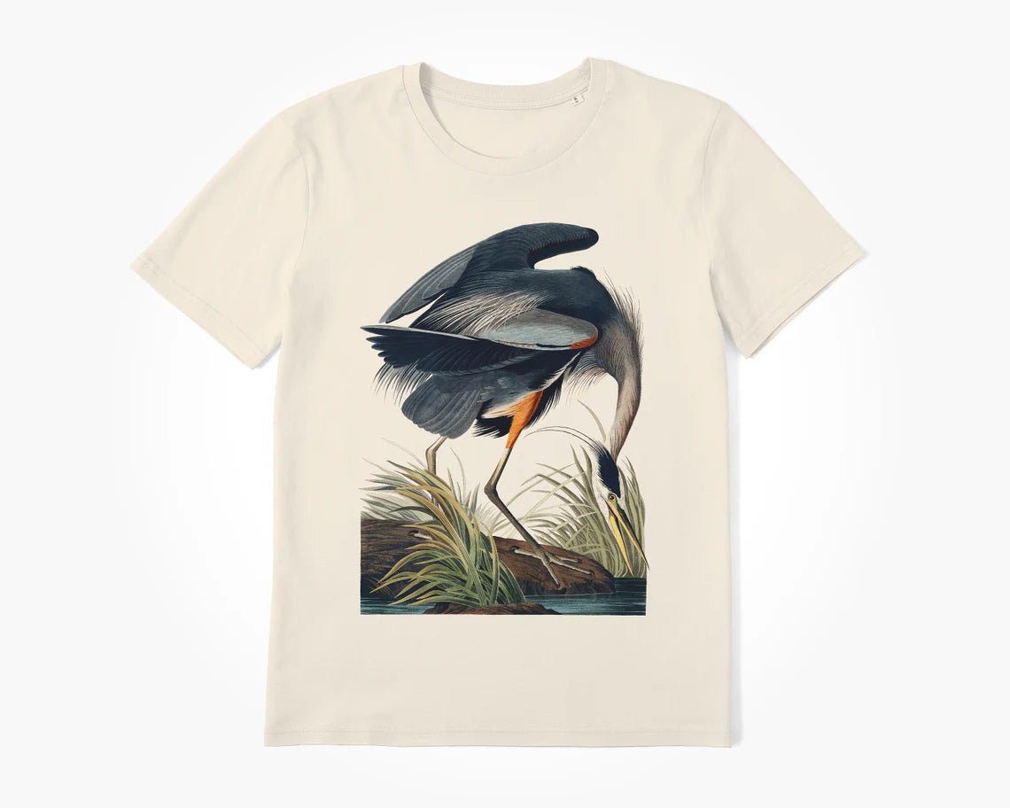 Great Blue Heron - Vintage 'Birds Of America' T-Shirt - Pathos Studio -