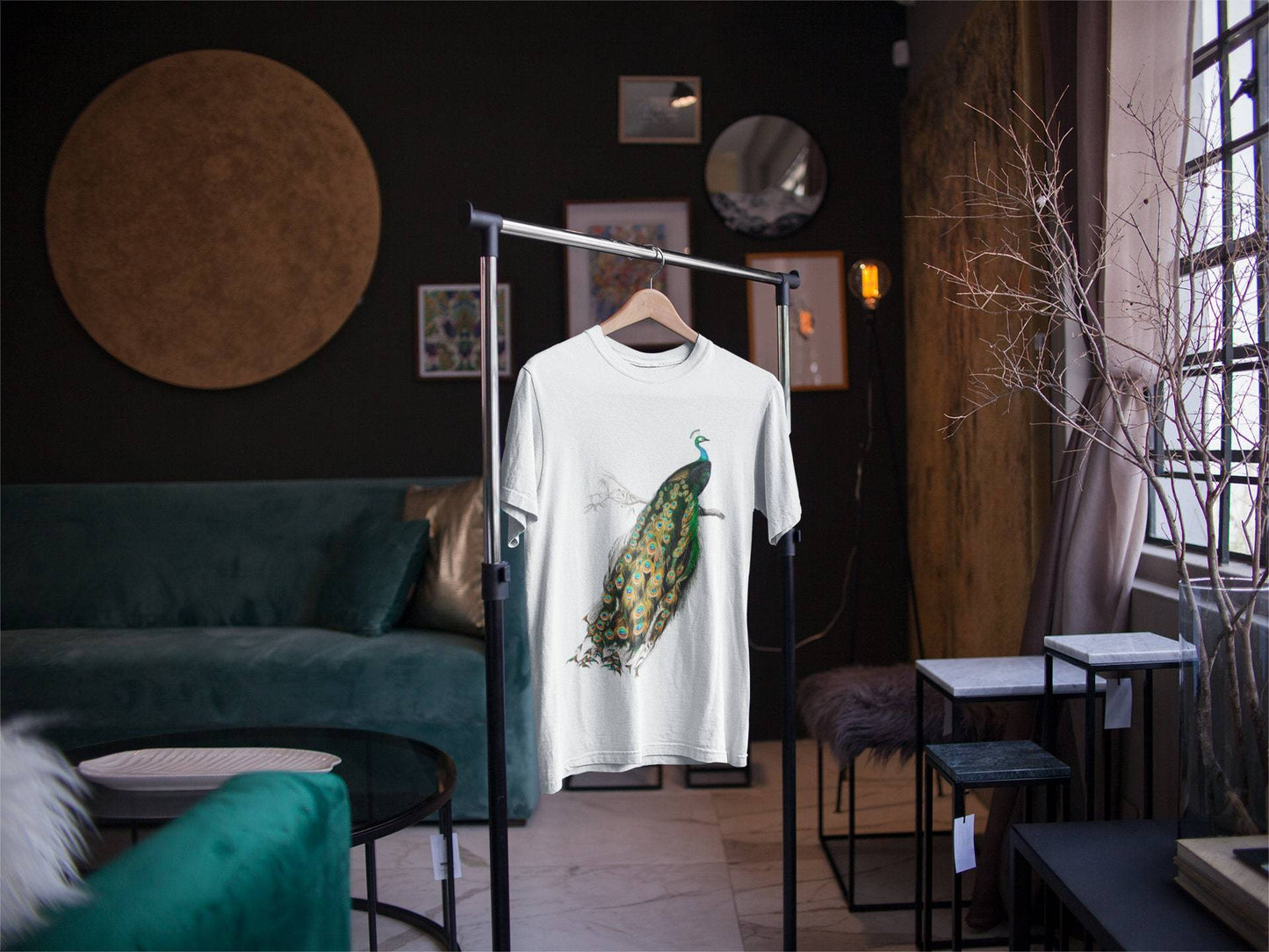Indian Peacock - Vintage Animal Print T-Shirt - Pathos Studio -