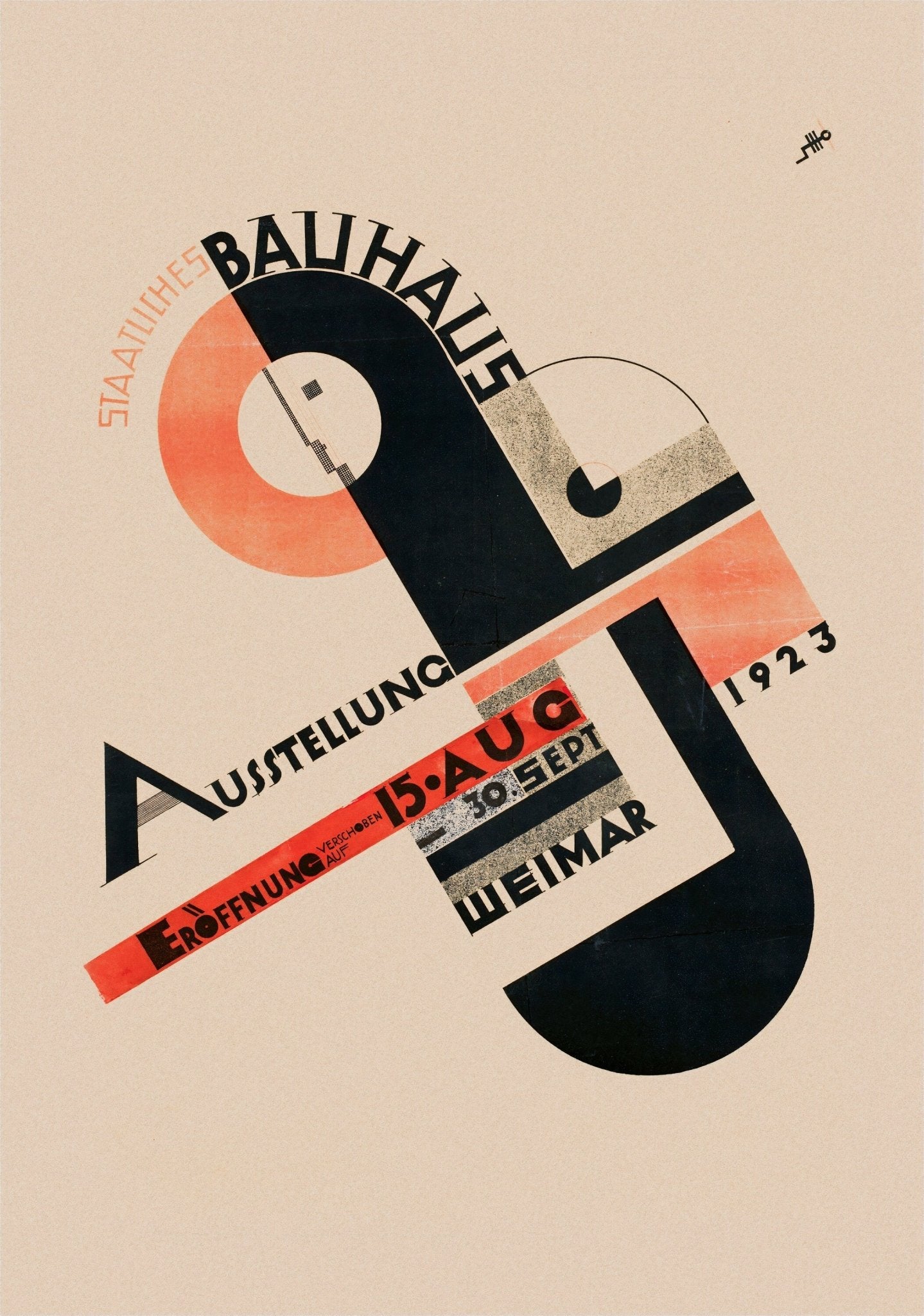Bauhaus Weimar Exhibition 1923 Vintage Poster