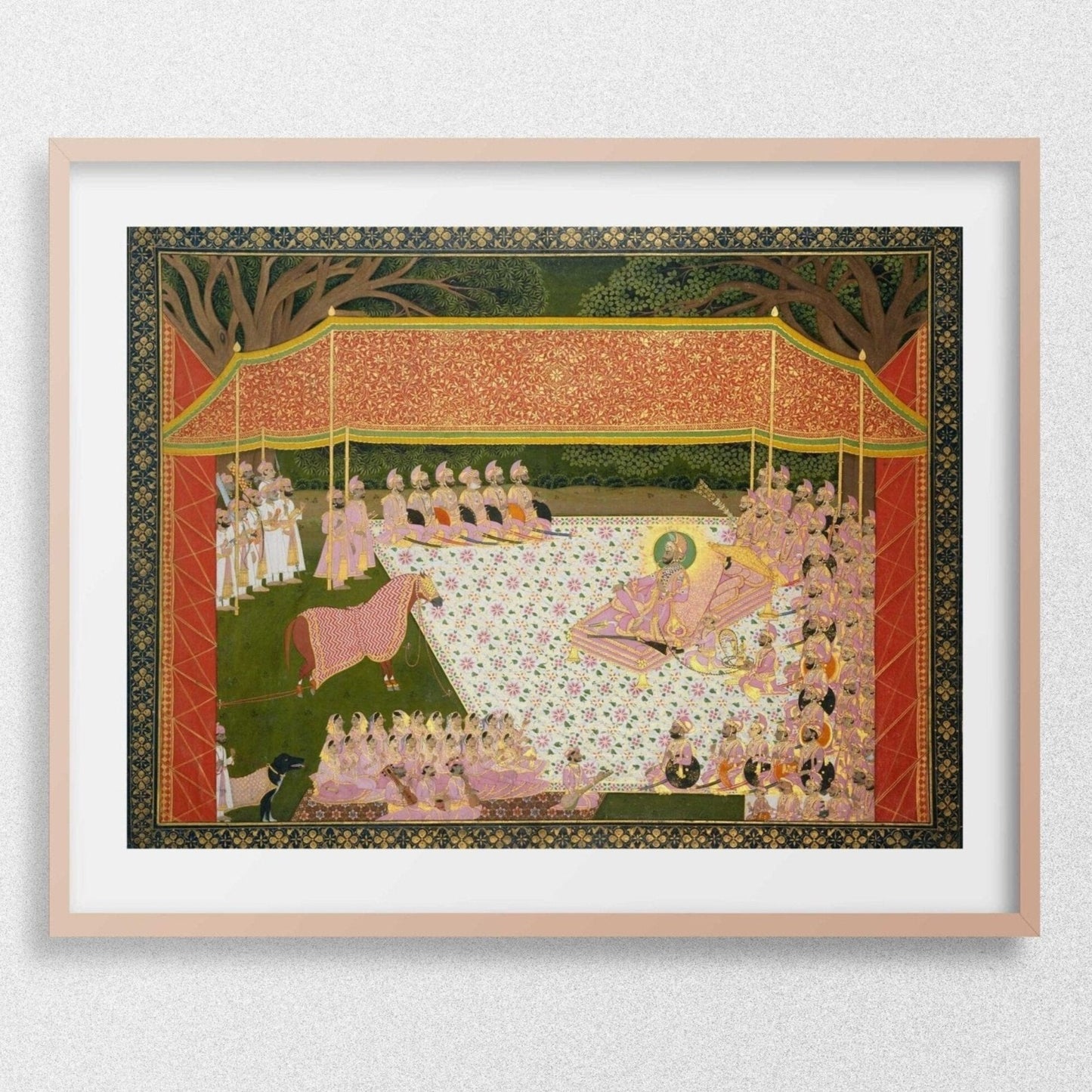 Maharana Sarup Singh Inspects a Prize Stallion (Traditional Indian Miniature Painting)