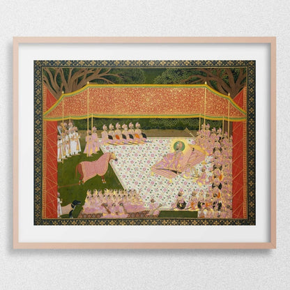 Maharana Sarup Singh Inspects a Prize Stallion (Traditional Indian Miniature Painting)