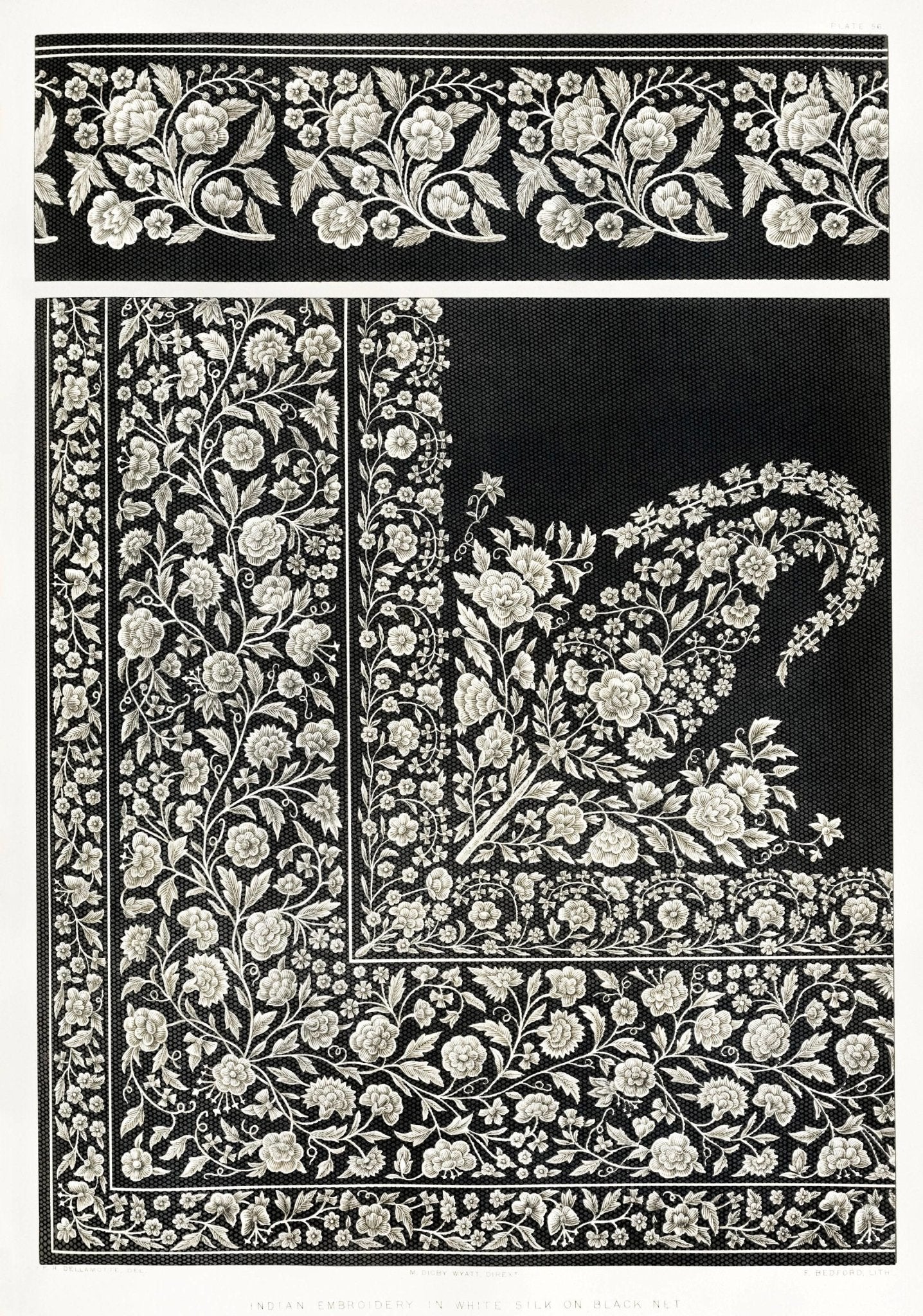 Indian Embroidery in White Silk