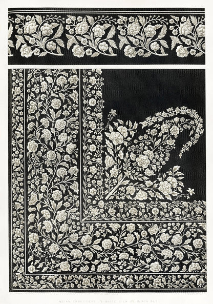 Indian Embroidery in White Silk