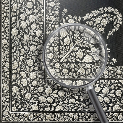 Indian Embroidery in White Silk