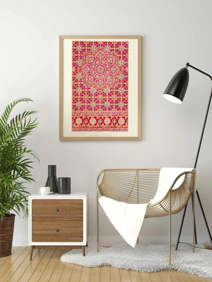 Indian Embroidery On Crimson Silk