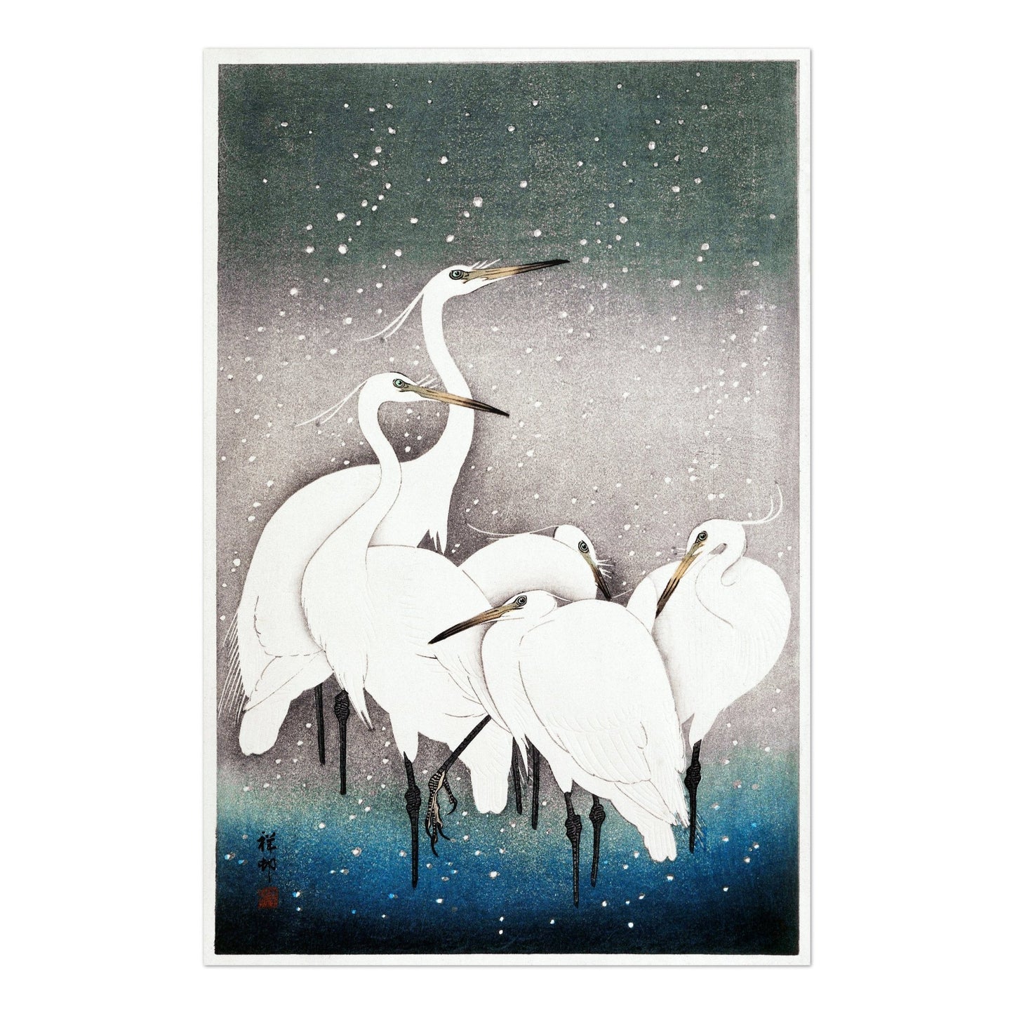 3er-Set japanische Vogeldrucke
