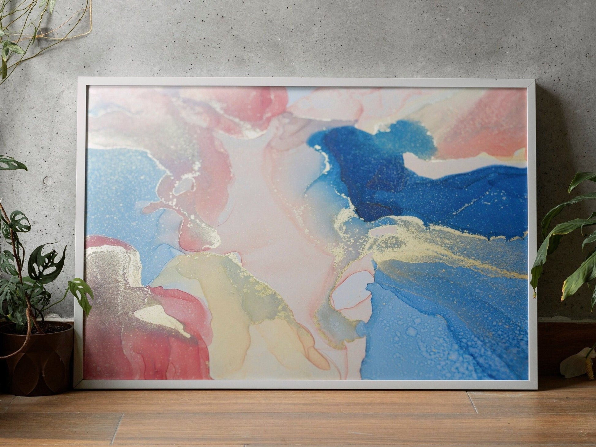 Pink & Blue Abstract Art - Pathos Studio - Art Prints