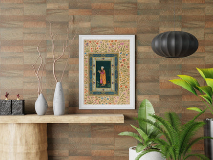 Portrait Of Itimad Al-dawla (Traditional Persian Miniature Painting) - Pathos Studio - Posters, Prints, & Visual Artwork