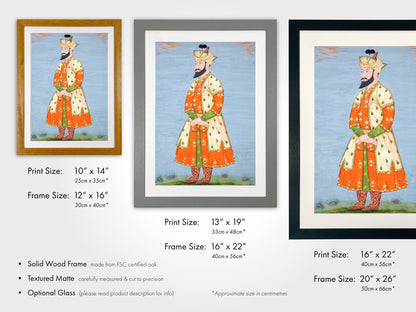 Portrait of the Mughal Emperor Babur (Antique Indian Art) - Pathos Studio - Art Prints