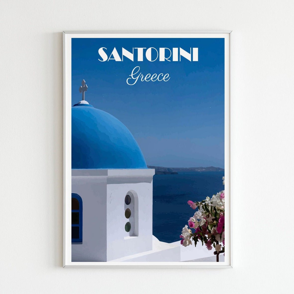 Santorini - Vintages Griechenland-Reiseplakat