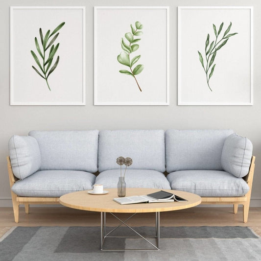 Set mit 3 illustrierten Blättern
