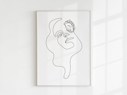 Set of 3 Woman & Flower Line Art Prints - Pathos Studio - Art Print Sets