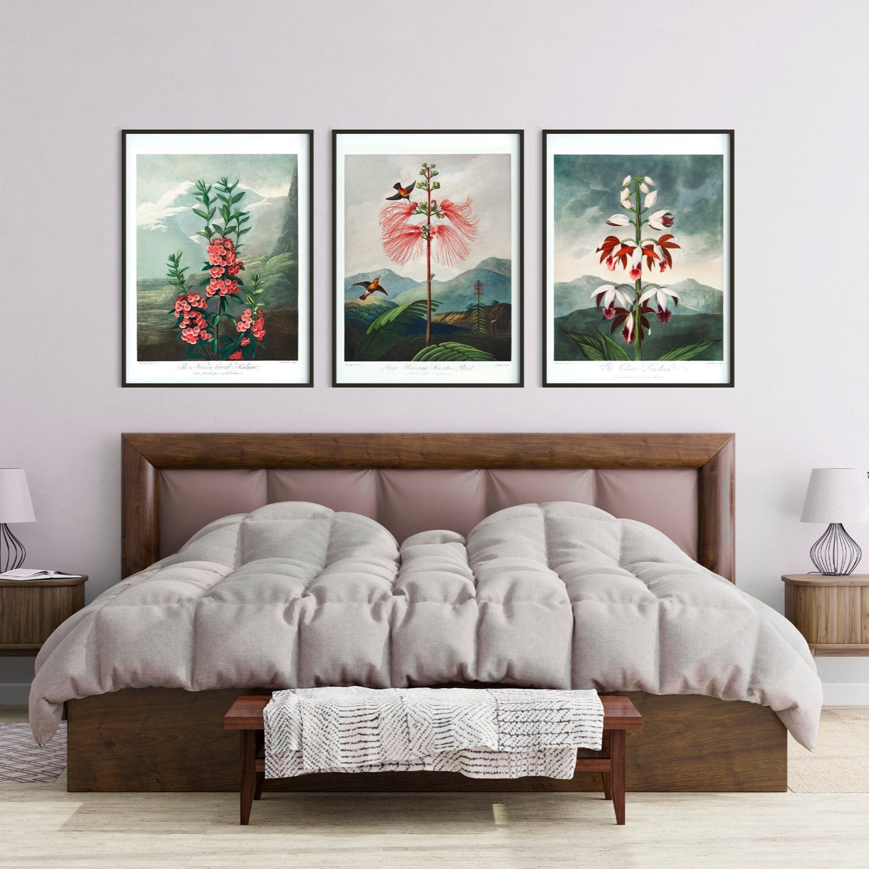 TEMPLE OF FLORA - Set of 3 Flower Prints - Pathos Studio - Art Print Sets