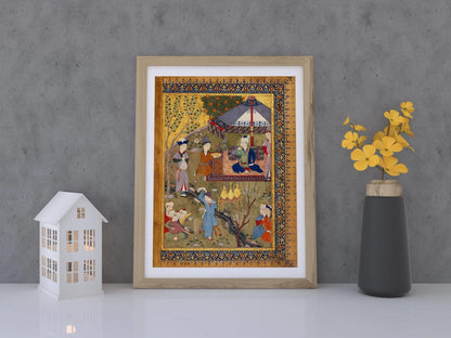 The Court Of Pir Budaq (Traditional Persian Miniature Art)