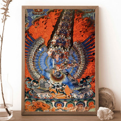 Tibetisches Thangka (traditionelle buddhistische Malerei)