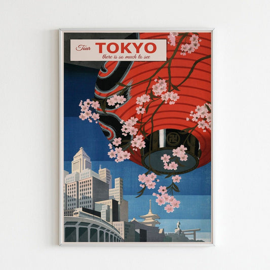 Tour Tokyo - Affiche de voyage vintage au Japon