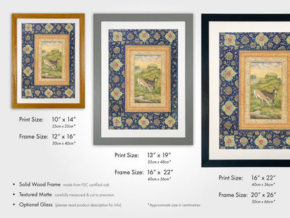 Two Deer (Traditional Persian Miniature Art)