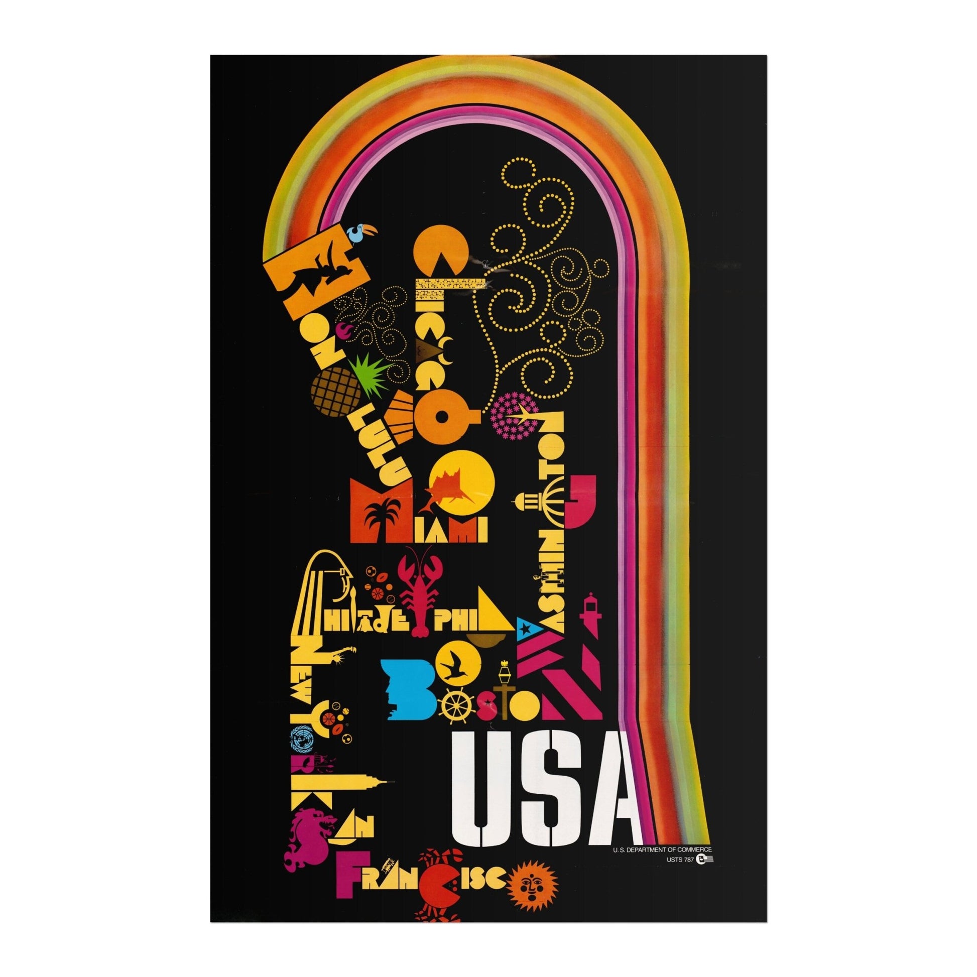 USA Cities (Vintage Poster) - Pathos Studio - Posters, Prints, & Visual Artwork