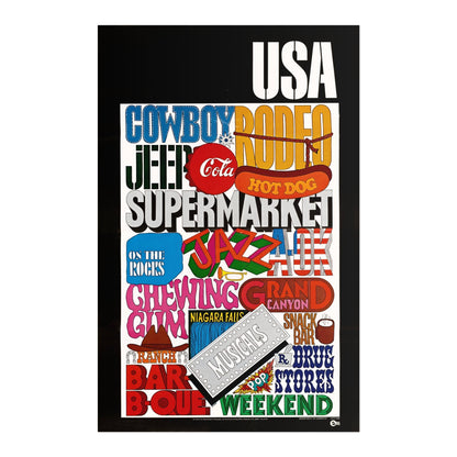 USA Text Art (Vintage Poster) - Pathos Studio - Posters, Prints, & Visual Artwork