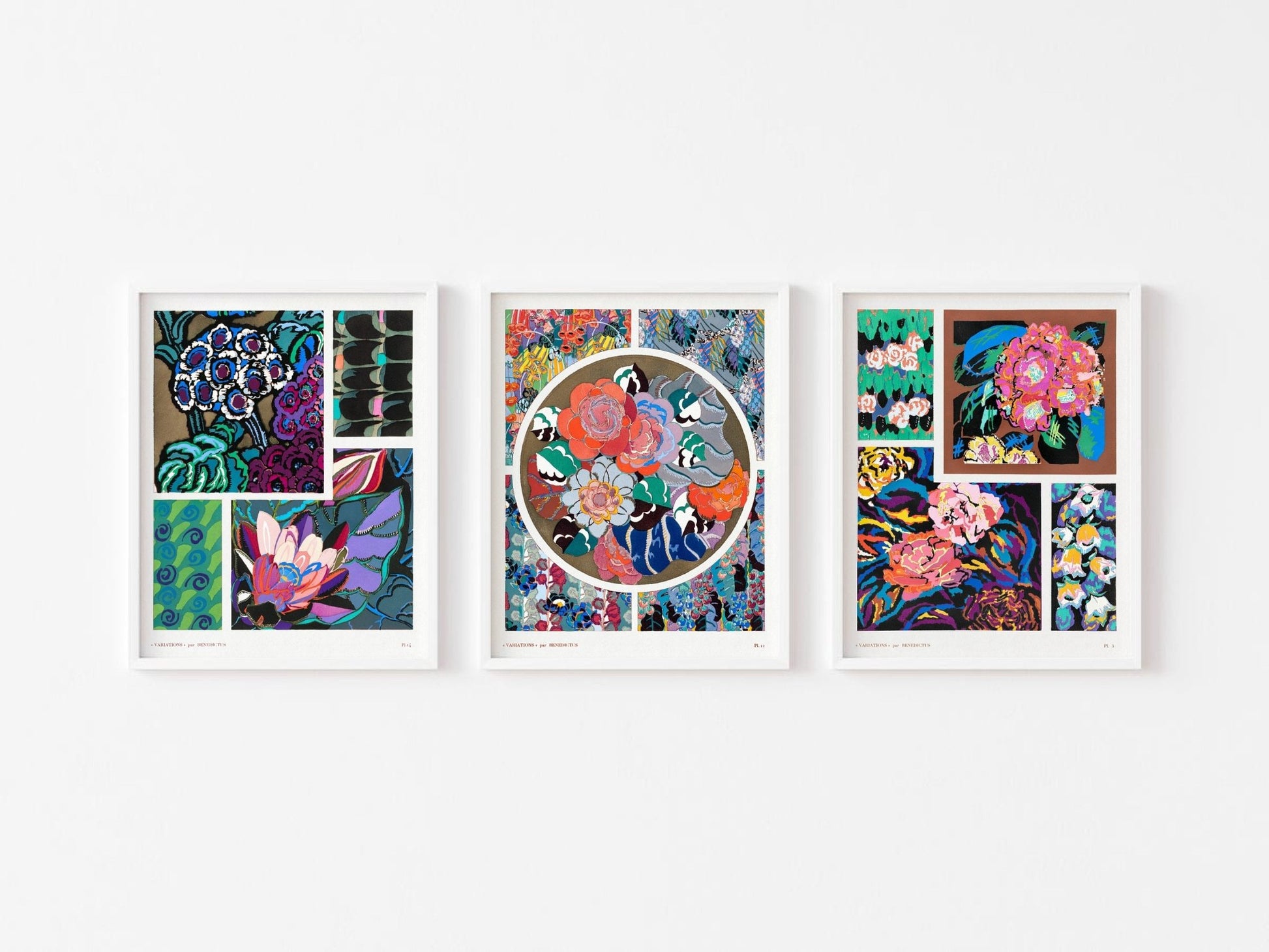 VARIATIONS - Set of 3 Pattern Prints by Édouard Bénédictus - Pathos Studio - Art Print Sets