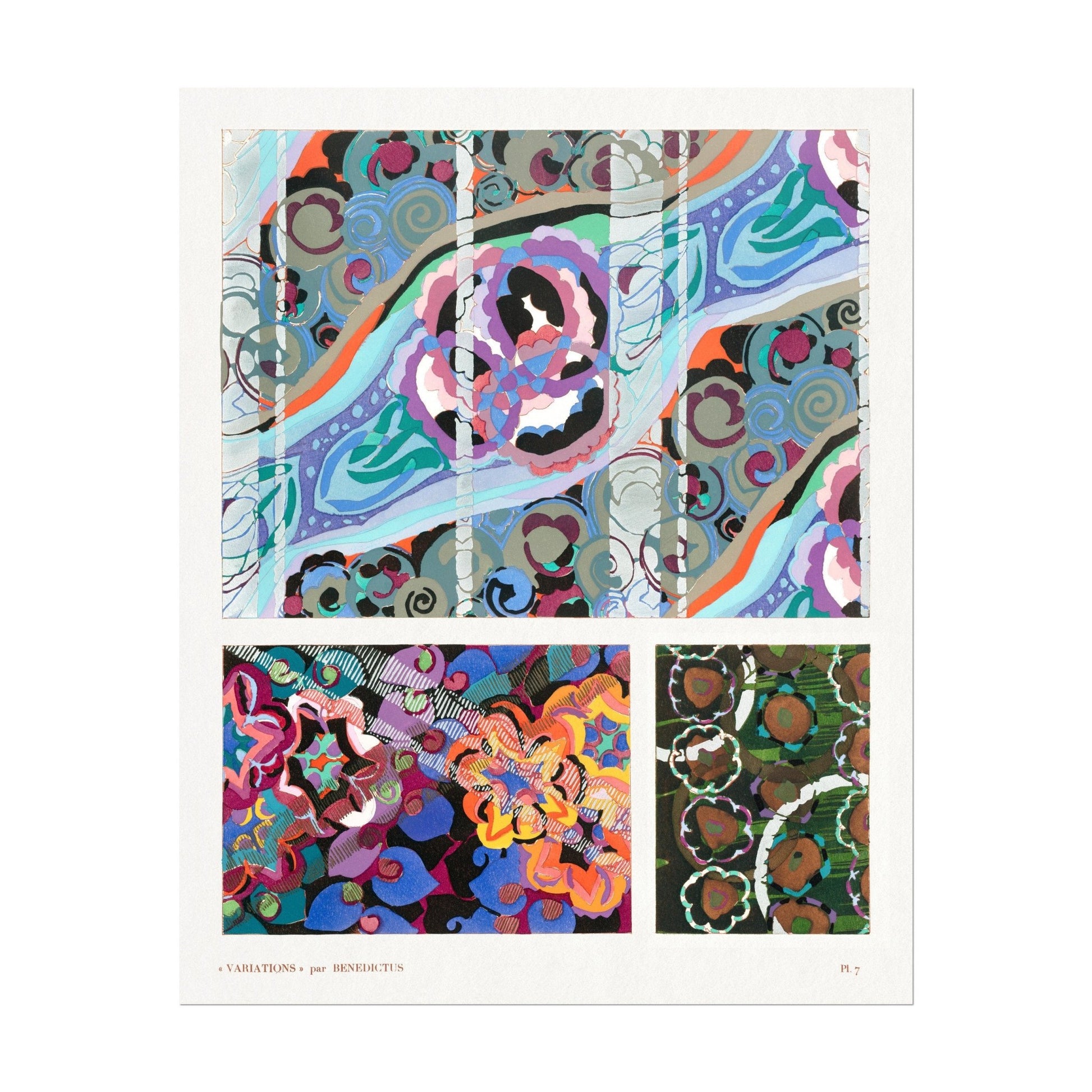 VARIATIONS - Set of 3 Pattern Prints by Édouard Bénédictus - Pathos Studio - Art Print Sets