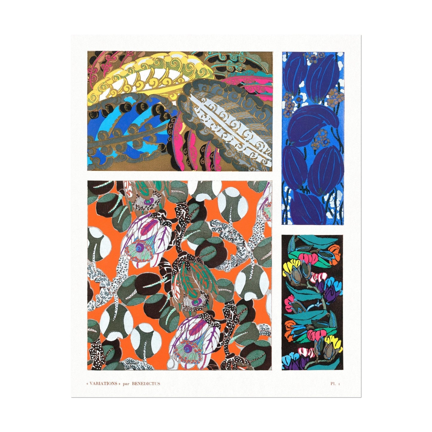 VARIATIONS - Set of 3 Pattern Prints by Édouard Bénédictus - Pathos Studio - Art Print Sets