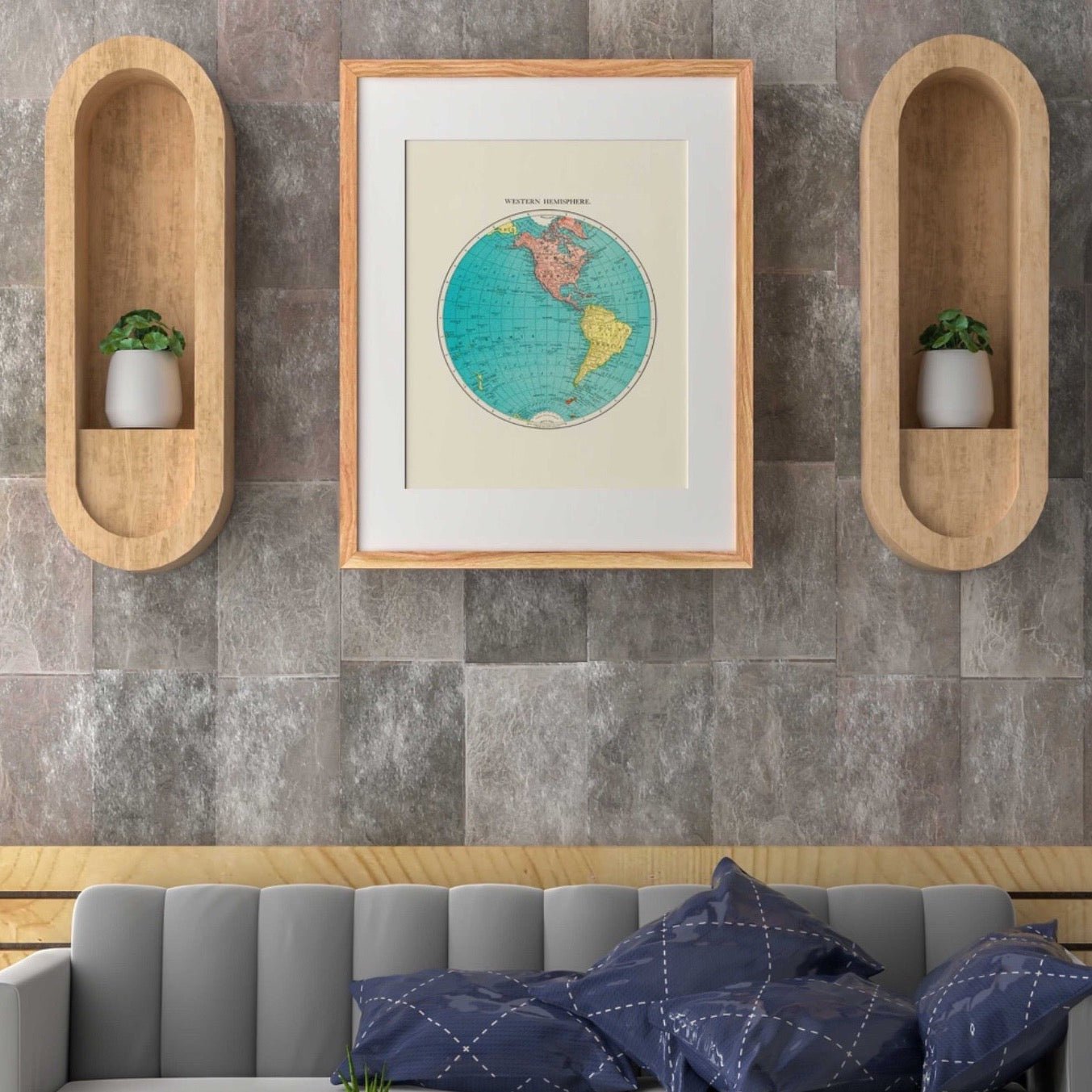 Vintage World Atlas of Western Hemisphere - Pathos Studio - Art Prints