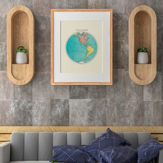 Vintage World Atlas of Western Hemisphere - Pathos Studio - Art Prints