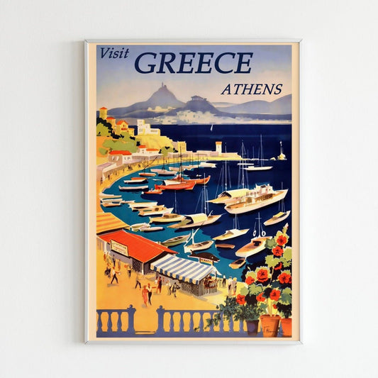 Besuchen Sie Athen - Vintages Griechenland-Reiseplakat