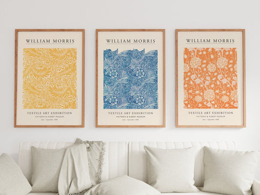 WILLIAM MORRIS - Set of 3 Textile Exhibition Posters - Pathos Studio - Art Print Sets