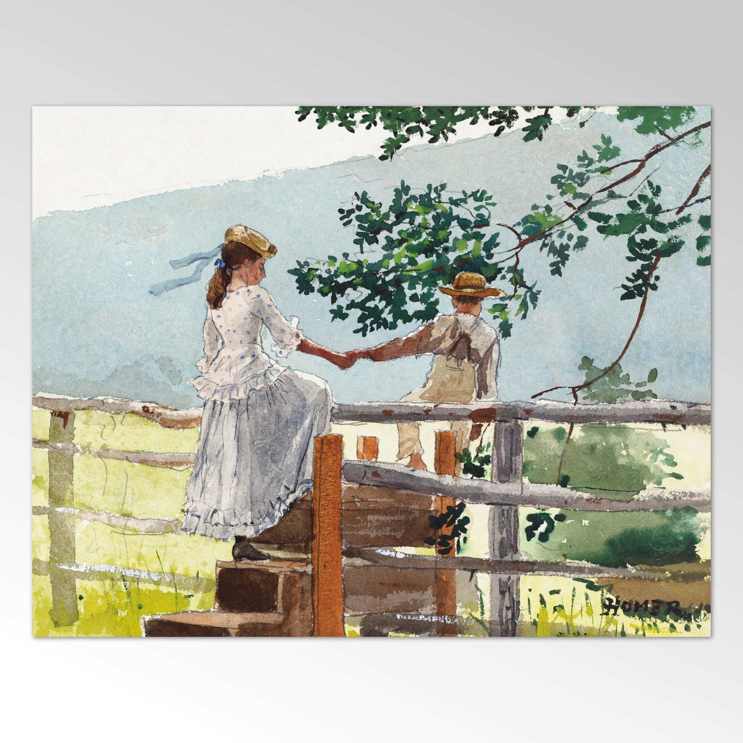 Auf dem Zauntritt