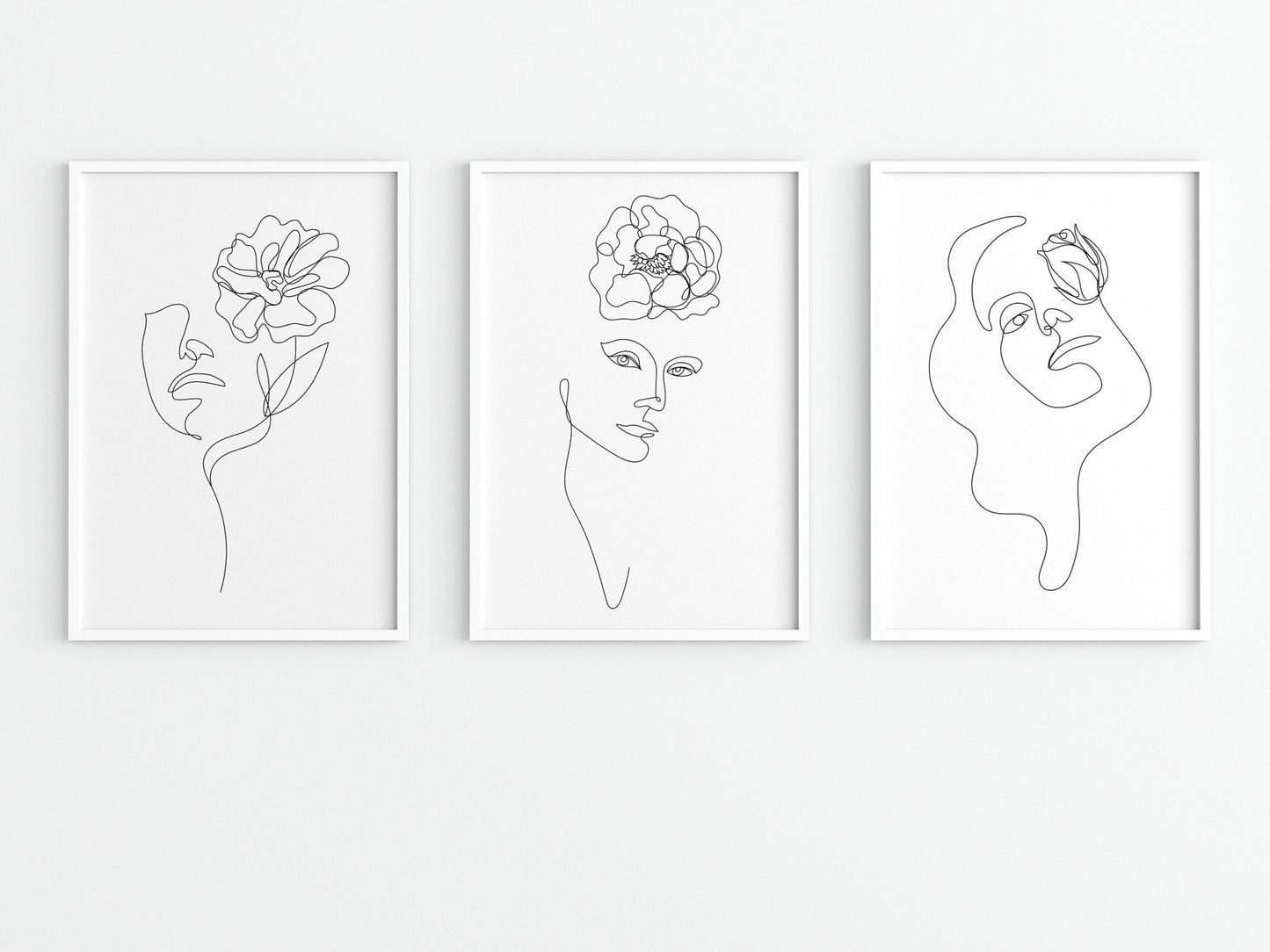 Woman & Flower Line Art Print 01 - Pathos Studio - Art Prints