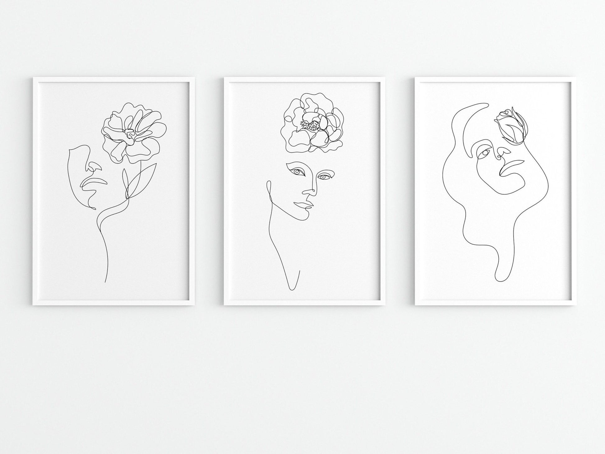 Woman & Flower Line Art Print 01 - Pathos Studio - Art Prints